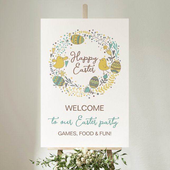 Roligt Colorful Påsk Brunch Egg Hunt Välkomsttecke Poster (Skapare uppladdad)
