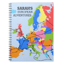 Roligt Colorful Personlig European Travel Journal