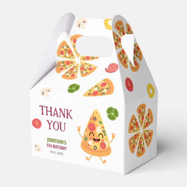 Roligt Colorful Pizza Party Barns födelsedag Presentaskar (Baksidan Sidan)