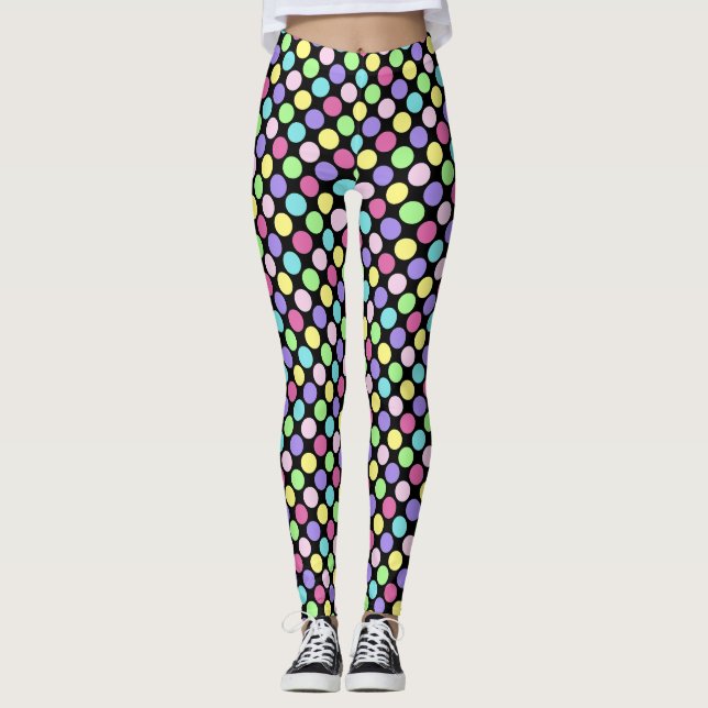 Roligt Colorful Polka dots Leggings (Framsida)