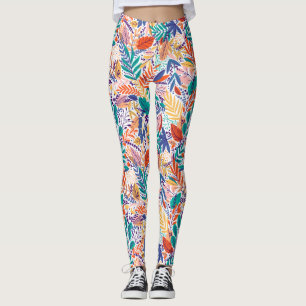 Roligt Colorful Summer Organiature Mönster Leggings