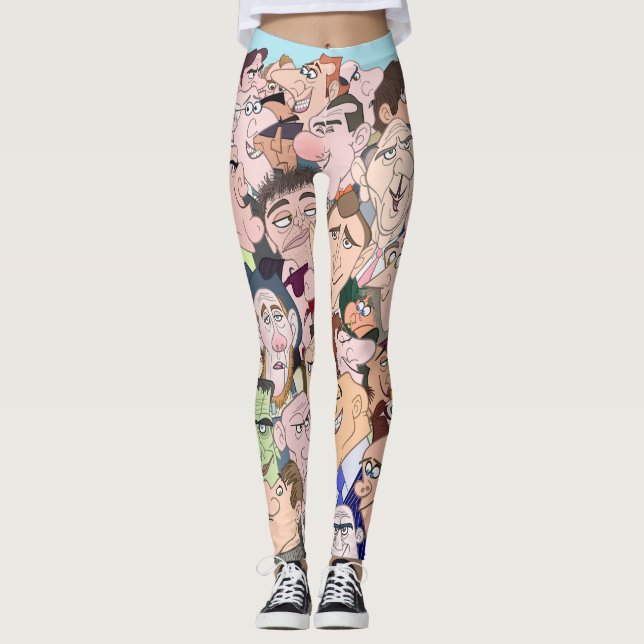 Roligt Colorful Tecknade figurer Leggings (Framsida)