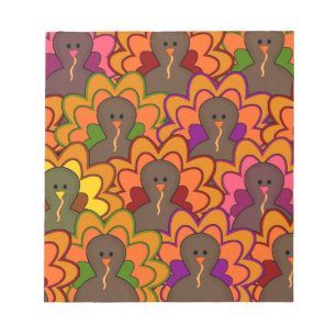 Roligt Colorful Thanksgiving Turkey Anteckningsblock