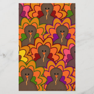 Roligt Colorful Thanksgiving Turkey Brevpapper