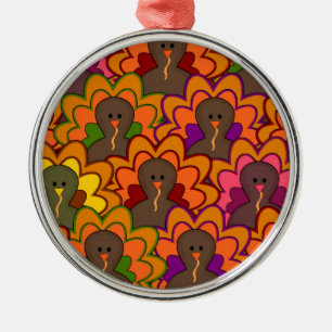 Roligt Colorful Thanksgiving Turkey Julgransprydnad Metall