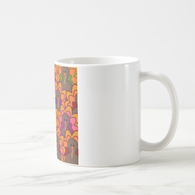 Roligt Colorful Thanksgiving Turkey Kaffemugg (Höger)