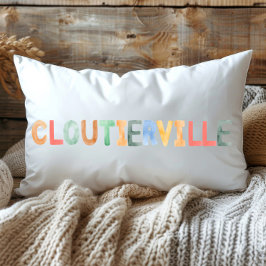 Roligt Colorful Watercolor Cloutierville Louisiana Lumbarkudde