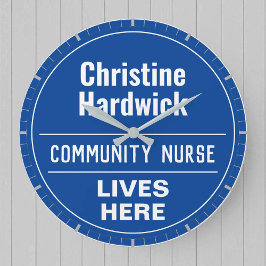 Roligt Community Nurse Wall Plaque Stil Stor Klocka