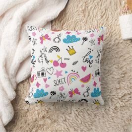 Roligt Contemporary Vitaktisk Stil färgfull Mönste Kudde