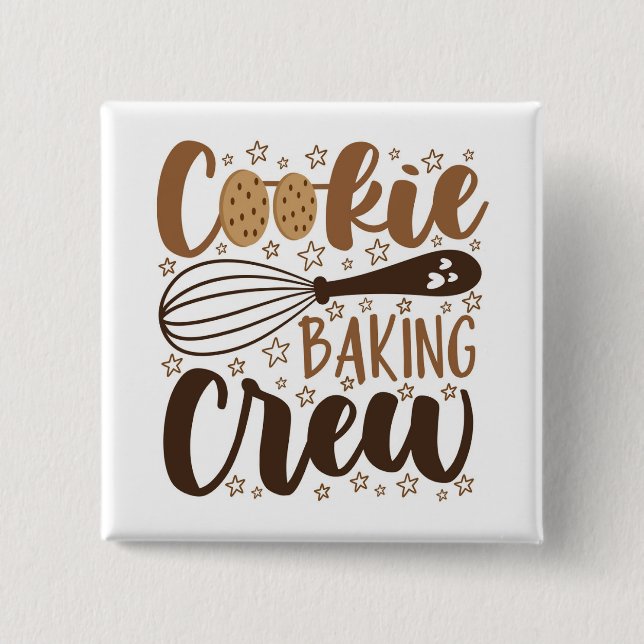 Roligt Cookie Baking Crew Design Knapp (Framsida)