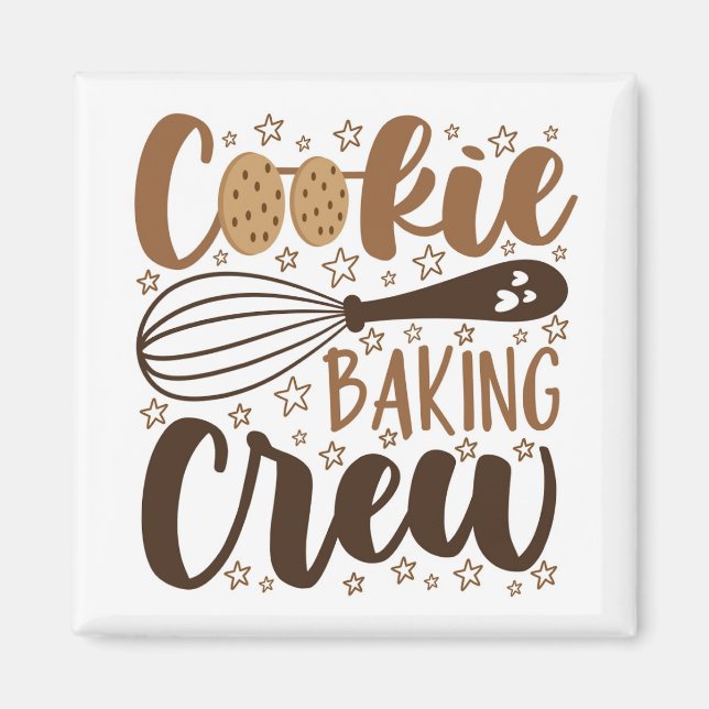 Roligt Cookie Baking Crew Design Magnet (Framsidan)
