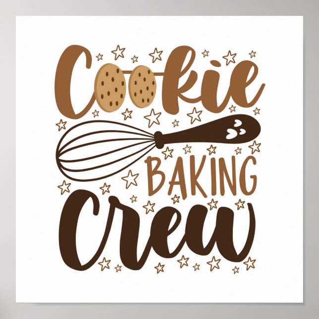 Roligt Cookie Baking Crew Design Poster (Framsidan)