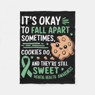 Roligt Cookie Mental Hälsomedvetenhet Fleecefilt