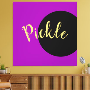 Roligt Coola Black Pickleball Motto-skript med fet Canvastryck