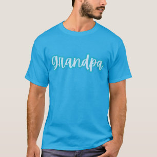 Roligt Coola Blue Text Grandpa för Grandfather Man T Shirt