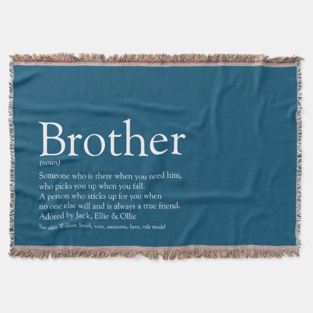 Roligt Coola Brother Definition Modern Blue Filt (Framsidan)