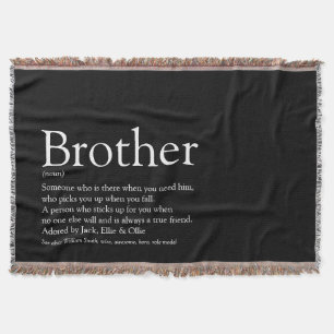 Roligt Coola Brother Modern Black and White Filt
