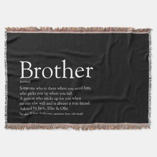 Roligt Coola Brother Modern Black and White Filt (Framsidan)