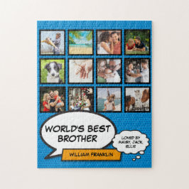 Roligt Coola Brother Photo Collage Blue Tecknad Bo Pussel