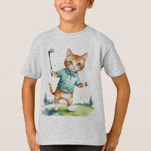 Roligt Coola Cat Golfer Golfing Animal Humor T Shirt