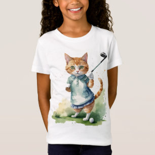 Roligt Coola Cat Golfer Golfing Animal Humor T Shirt