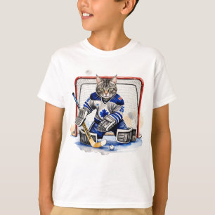 Roligt Coola Cat Hockey Goalie Animal Humor T Shirt