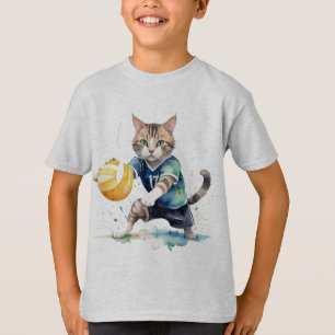 Roligt Coola Katt som spelar volleyball Animal Hum T Shirt