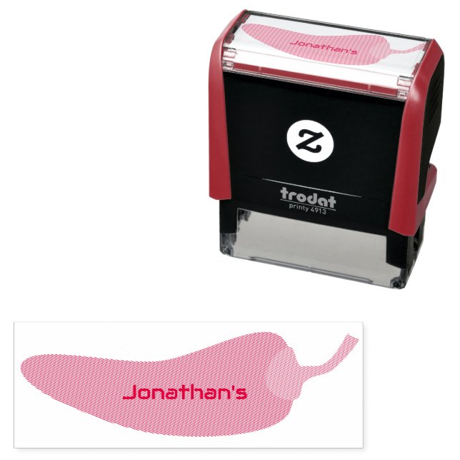 Roligt Coola Red Chili Custom Name Back to school Självfärgande Stämpel (In Situ)