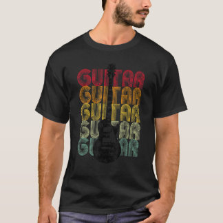 Roligt Coola Retro Berömd Guitar of Rocking Guitar T Shirt
