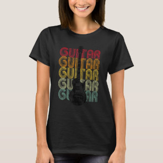 Roligt Coola Retro Berömd Guitar of Rocking Guitar T Shirt