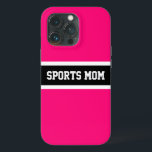 Roligt Coola Vibrant Söt Rosa SPORTS MAMMA-skript<br><div class="desc">Firar superlativ Mamma! Den här skarpa, roligt, sportsliga designen har ett stort svart vågrät i rand som skisseras i vitt streck mellan närliggande ljusa ränder i rosan. "SPORTS MAMMA" är skrivet i stort block brev innanför centrala rand. Gör det till din egen: Den här designens mittpunkt rand färg och bakgrunden...</div>