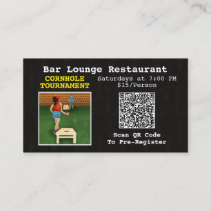 Roligt Cornhole Tournament Fundraiser Pub Restaura Visitkort