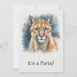 Roligt "Cougar" över Backe födelsedagen Inbjudan