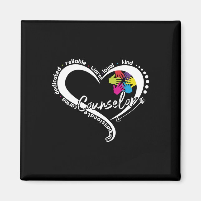 Roligt Counselor Graphic Toppar Back to school Fir Magnet (Framsidan)