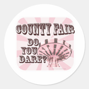 Roligt County Fair Slogan Runt Klistermärke