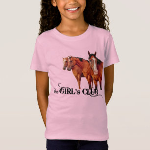 Roligt Cowgirl Girl's Klubb for Horse Lover T Shirt