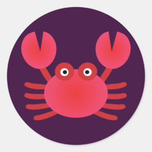 Roligt Crab Runt Klistermärke