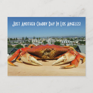 Roligt Crabby Day i Los Angeles Postcard! Vykort