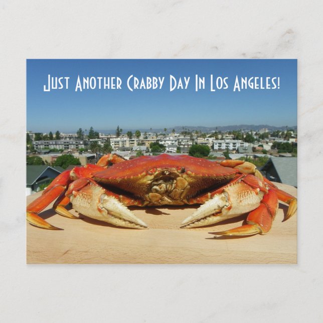 Roligt Crabby Day i Los Angeles Postcard! Vykort (Framsida)