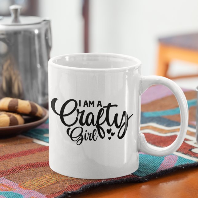 Roligt Crafty Girl Kaffemugg (Fun Crafty Girl Coffee Mug)