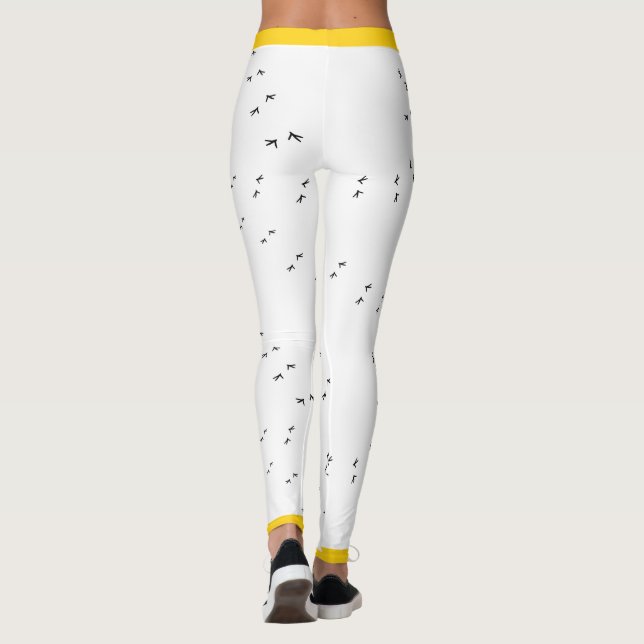 Roligt Crazy Chicken Springa! | Skriv ut Chicken g Leggings (Baksida)