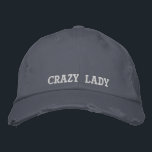 Roligt Crazy Dam Quote Rustic Scotland Blue Vintag Broderad Keps<br><div class="desc">Personlig Crazy Dam Blue vintage baseball sockel. En coola-födelsedagspresent.</div>