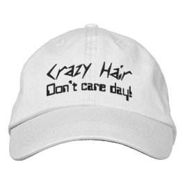 Roligt Crazy Hair bryr sig inte Broderad Keps
