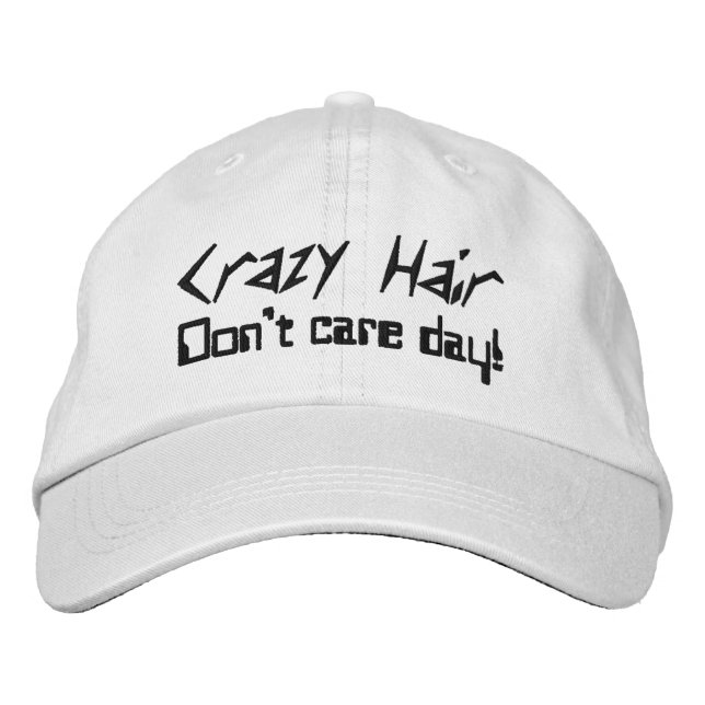 Roligt Crazy Hair bryr sig inte Broderad Keps (Framsida)