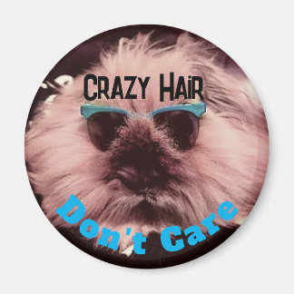 Roligt Crazy Hair Round Magnet
