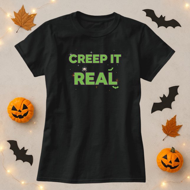 Roligt Creep It Real Slime Grönt Spooky Halloween T Shirt (Skapare uppladdad)