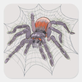 Roligt Creepy Giant Spider Halloween fest Fyrkantigt Klistermärke