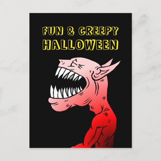 Roligt & Creepy Halloween-vykort Helg Vykort (Framsida)