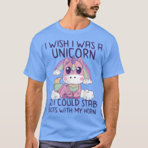 Roligt Creepy Kawaii Pastel Goth Unicorn Cute Sarc T Shirt