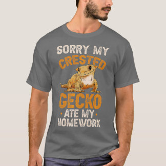 Roligt Crested Gecko Eyelash Lizard Boy Herpetol T Shirt